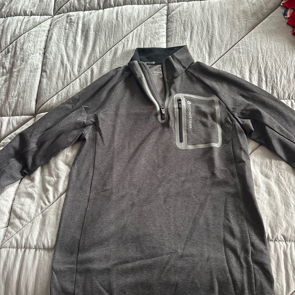 Men's Gray Vineyard Vines 1/4-Zip Sweater